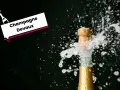 Bouchon de champagne Devaux jaillissant avec des éclaboussures.