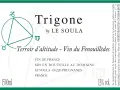 Étiquette de vin "Trigone" par Le Soula, avec un cercle astrologique et le texte "Terroir d'altitude".