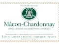 Étiquette de vin Mâcon-Chardonnay, un vin blanc de Bourgogne. Ce cépage Macon blanc est mis en bouteille par Louis Latour.