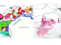 Carte des vins du Languedoc, avec une flèche rose pointant vers la zone de Saint-Chinian, connue pour son cépage.