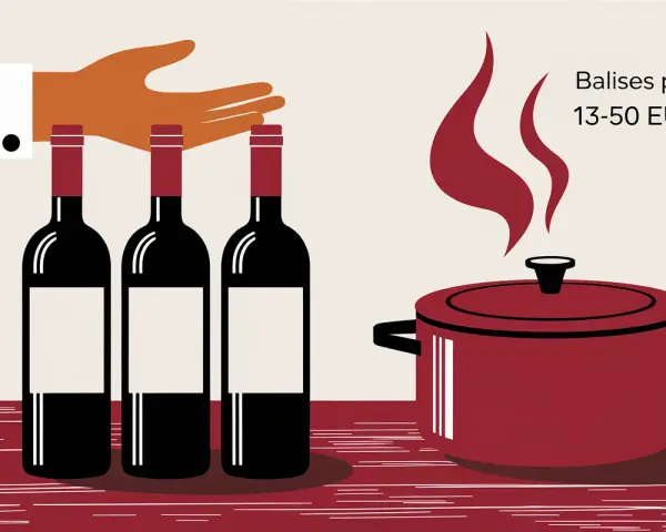 Trois bouteilles de vin rouge, idéales pour une daube savoureuse. Prix : 13-50 EUR.