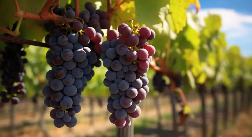 Grappes de Muscat d'Alexandrie mûres, prêtes à être récoltées. Un avis sur leur qualité ? Elles semblent parfaites !