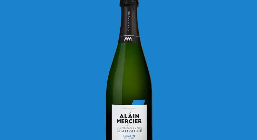 Bouteille de champagne Alain Mercier Sagacité Extra-Dry. Un avis sur ce champagne Mercier est à découvrir.